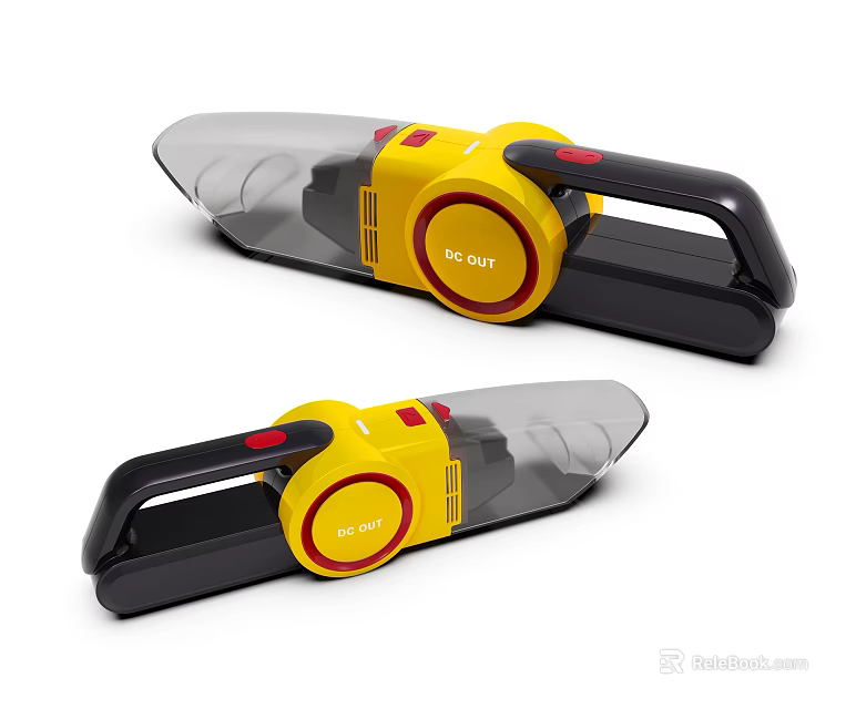 Yellow And Black Handheld Vacuum Daily Electrical Appliance With Portable Design 3d model 