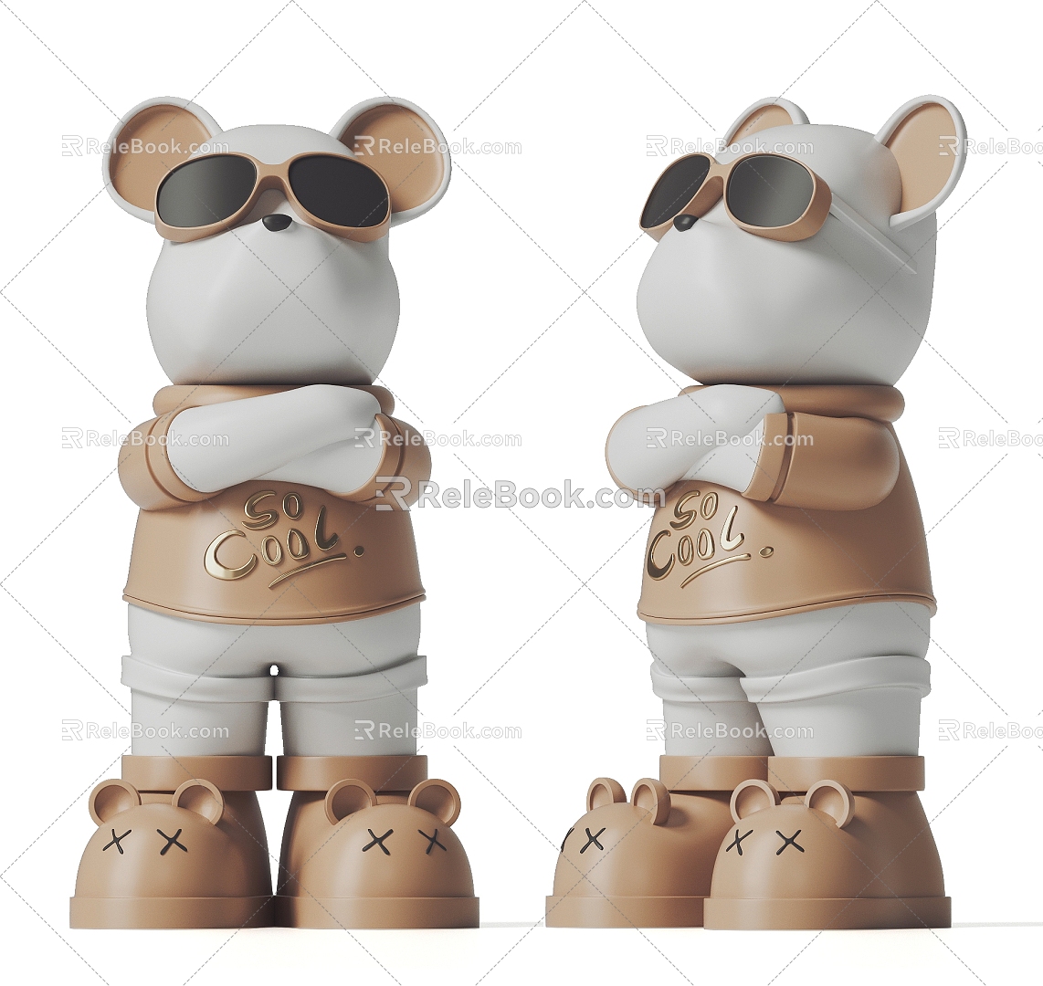 modern violent bear ornaments violent bear modern doll ornaments 3d model