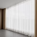 Sheer White Curtains For Modern Interior With Wooden Accents And Natural Light
