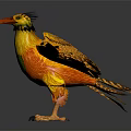 Vibrant Colorful Bird Figurine with Spread Wings and Detailed Feathers on Dark Background