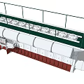 Large Industrial Equipment Featuring Green Ladder Safety Railing White Body And Red Base