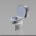 White Modern Toilet With Open Lid And Sleek Design For Bathroom Daily Use