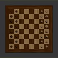 Wooden Chess Set With Checkerboard Pattern And Complete Chess Pieces