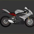 White Motorcycle With Red Accents Black Seat Sporty Design And Sleek Body