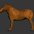 Orange 3D Horse Model Standing On Dark Background With Smooth Surface 3d model