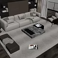 Modern sofa coffee table combination 3d model