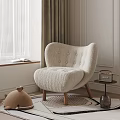 Cozy Plush Accent Chair With Tufted Design Wooden Legs In Living Room With Window Curtains