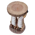 Meerkat Themed Side Table With Two Sculptures Holding Top And Decorative Base