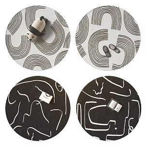 Modern round carpet decoration 3d model
