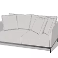modern double sofa fabric double sofa 3d model