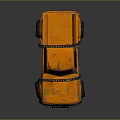 Orange Vintage Truck With Chain Accent Black Tires And Orange Wheels
