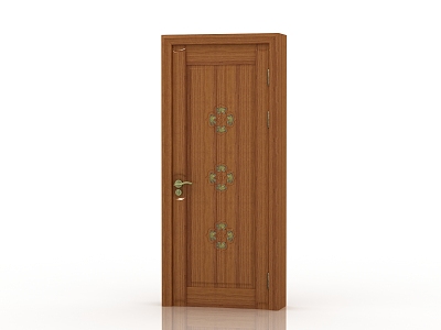 Jianou solid wood door interior door 3d model