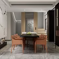 Modern Living Dining Room Interior With Open Concept Sofa Dining Table Chairs And Marble Decor 3d model