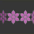 Stylish Silver Bracelet With Pink Flower And Geometric Pattern Design