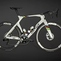 White Colnago Road Bicycle With Colorful Stripes And ENVE Wheels