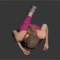 Fit woman in pink sportswear running with energetic and active movement style