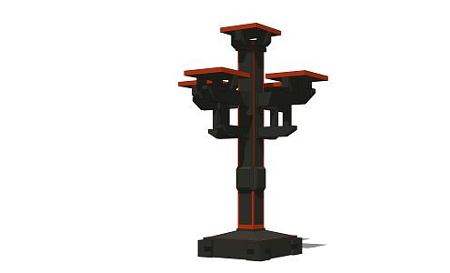 new chinese style column landscape column 3d model