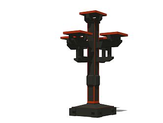 new chinese style column landscape column 3d model