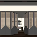 Folding door screen partition 3d model