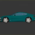 Turquoise Sports Car With Blue Roof Sleek Exterior Design And Shiny Alloy Wheels