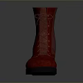 Fashionable Red Lace Up Boots With Tall Shaft And Classic Design