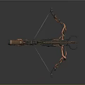 Mechanical Decorative Bow With Orange Cords And Brown Metal Frame