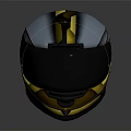 Modern Black and Gold Helmet With Glossy Sleek Design For Protective Gear