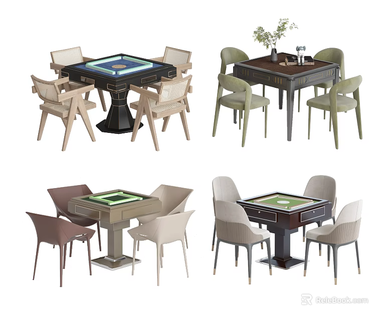 Different Styles of Modern Entertainment Tables With Stylish Chairs And Functional Designs 3d model 