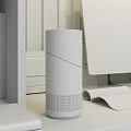 White Cylindrical Bluetooth Speaker with Wireless Audio for Desktop Office and Home Use 3d model