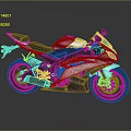 Blue Yamaha Sporty Motorcycle Featuring Streamlined Design Black Seat And Shiny Wheels