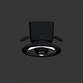 Gray Modern Car Steering Wheel With Mazda Logo Control Buttons And Silver Accents