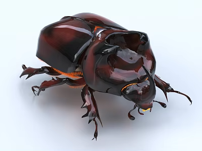 Detailed Beetle Sculpture Carving With Glossy Surface And Artistic Design 3d model