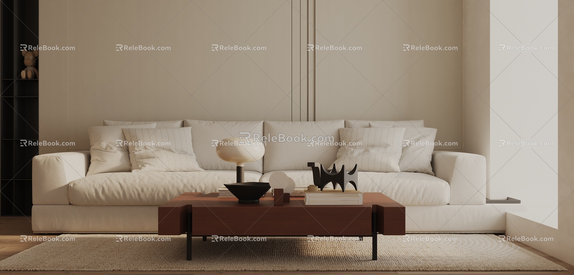 Three-seat sofa 3d model