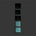 Stacked Teal Cubes With Circuit Board Patterns And Reflective Surfaces