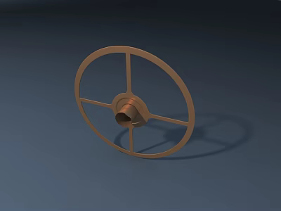 Road Infrastructure Component Circular Metal Manhole Cover With Central Spokes 3d model
