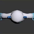 Game Cartoon Character With White Body Blue Horns Face Heart Shaped Belly And Blue Limbs