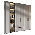 Elegant Cream White Chest Of Drawers With Built In LED Lighting And Open Display Shelves