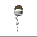 Modern Brass Wall Lamp With White Lampshade And Hanging White Cord