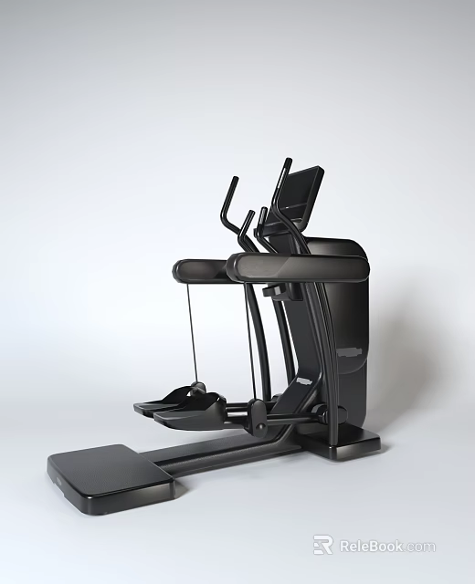 Modern Elliptical Fitness Equipment with LCD Display Adjustable Handles and Pedal Design 3d model 