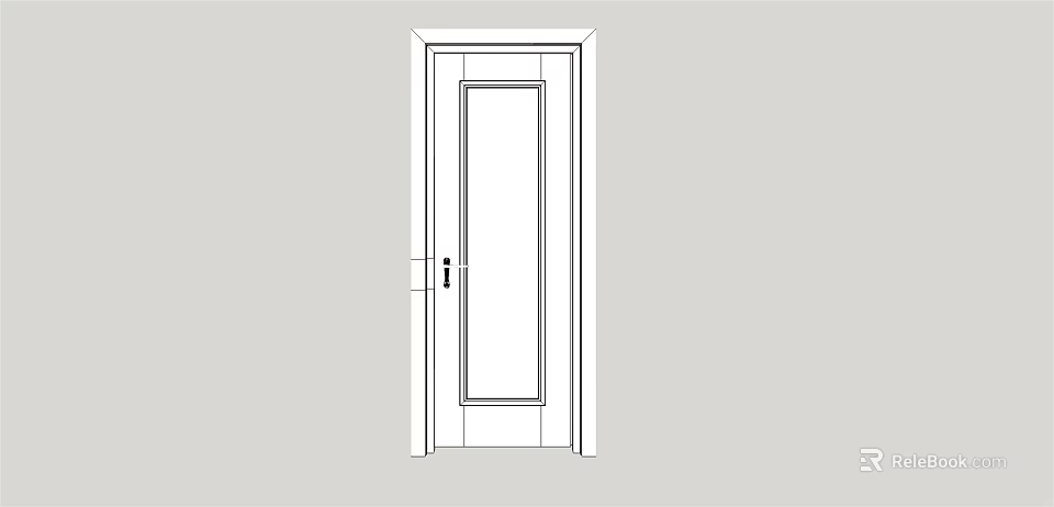 Simple Interior Swing Door Design With Frame Panel And Handle For Home Use 3d model 