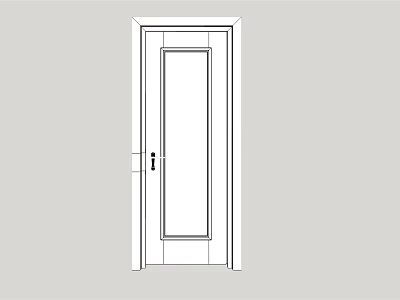 Simple Interior Swing Door Design With Frame Panel And Handle For Home Use 3d model