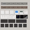 Modern switch socket combination air conditioning switch strong weak box 3d model