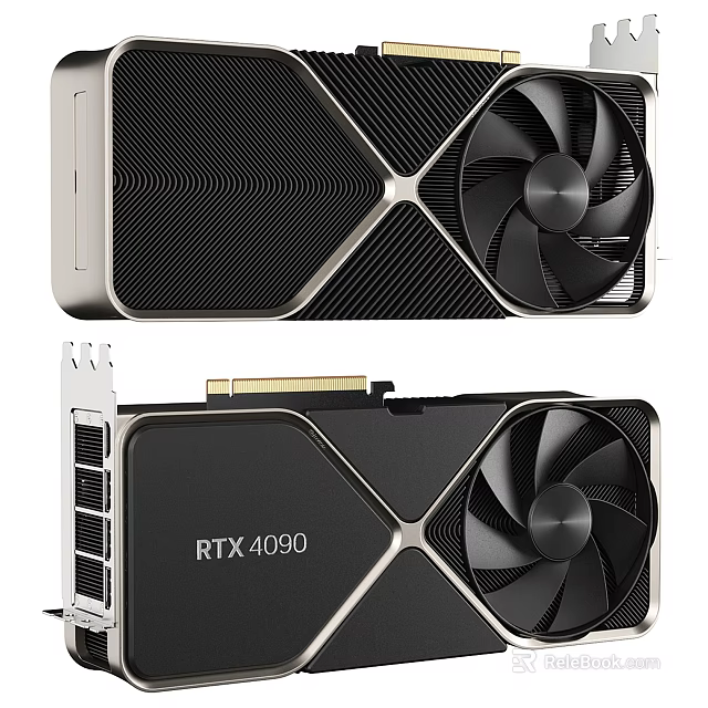 High Performance RTX 4090 Graphics Card with Dual Fans and Cooling Design 3d model 