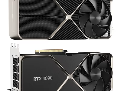High Performance RTX 4090 Graphics Card with Dual Fans and Cooling Design 3d model