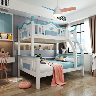 Modern Bed and Bed Children's Bed 3d model