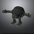 Mythical Gray Turtle Sculpture With Rough Shell Sharp Claws And Limbs