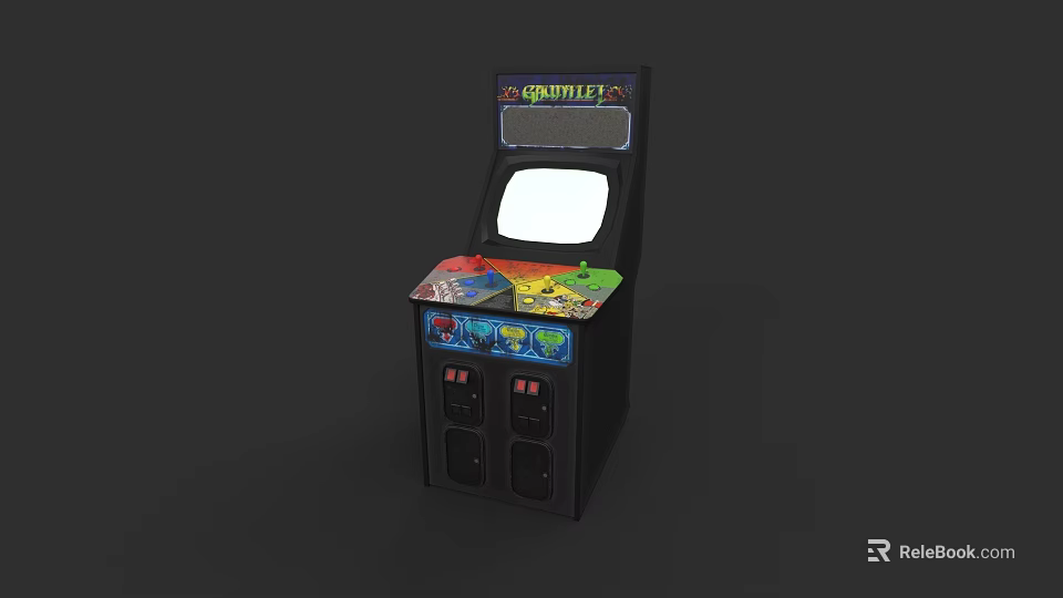 Classic Arcade Entertainment Appliance With Screen Control Panel And Critter Kingdom Game 3d model 