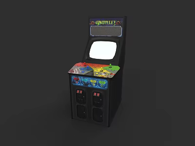 Classic Arcade Entertainment Appliance With Screen Control Panel And Critter Kingdom Game 3d model