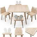 Modern Children's Table and Chair Children's Table and Chair Combination 3d model