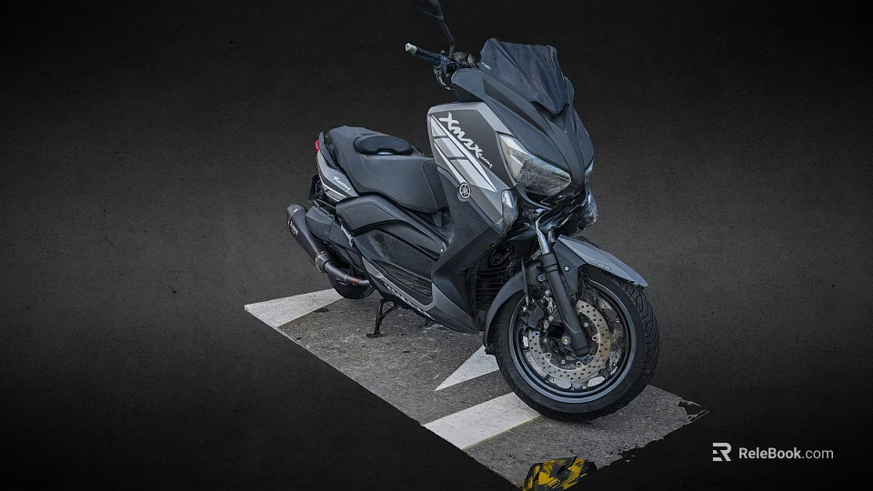 Stylish Black Modern Motorcycle With Sleek Aerodynamic Design And Powerful Engine 3d model 